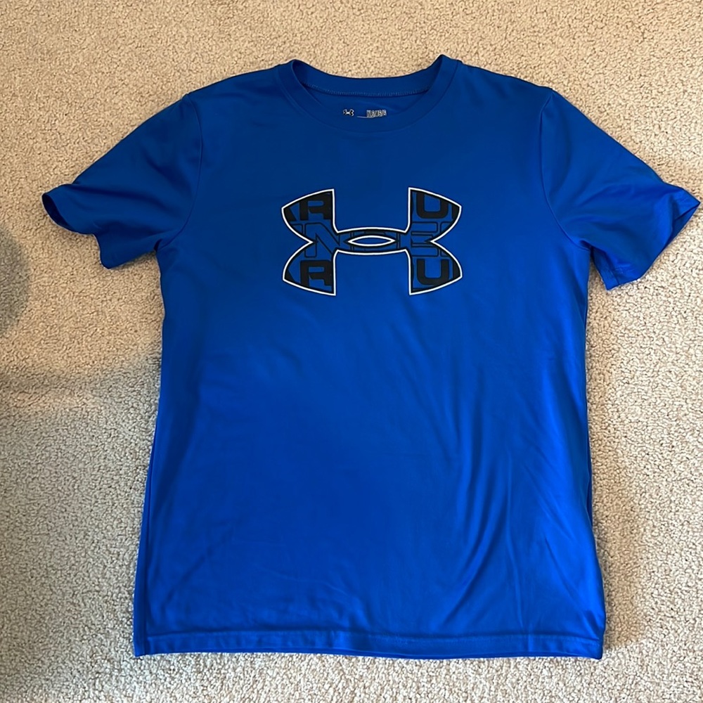 Blue boys large under armour shirt